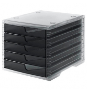 Schubladenbox styroswingbox light  anthrazit DIN C4 mit 5 Schubladen