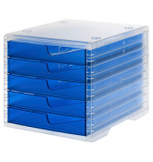 Schubladenbox styroswingbox light  blau DIN C4 mit 5