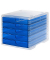 Schubladenbox styroswingbox light  blau DIN C4 mit 5 Schubladen