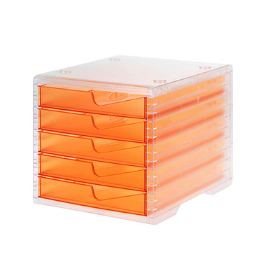Schubladenbox styroswingbox light  apricot DIN C4 mit 5 Schubladen