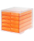 Schubladenbox styroswingbox light  apricot DIN C4 mit 5 Schubladen