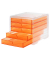 Schubladenbox styroswingbox light  apricot DIN C4 mit 5 Schubladen