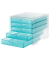 Schubladenbox styroswingbox light  aqua DIN C4 mit 5 Schubladen