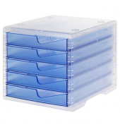 Schubladenbox styroswingbox light  cornflower DIN C4 mit 5 Schubladen