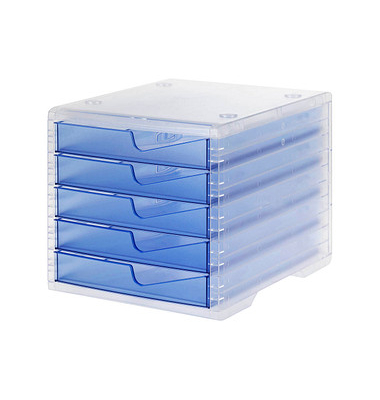 Schubladenbox styroswingbox light  cornflower DIN C4 mit 5 Schubladen