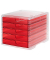 Schubladenbox styroswingbox light  cranberry DIN C4 mit 5 Schubladen