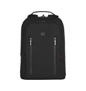 Rucksack City Traveler Kunstfaser schwarz erweiterbarer Stauraum: