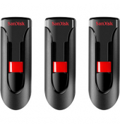 3 SanDisk USB-Sticks Cruzer Glide schwarz, rot 32 GB