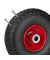 Sackkarrenräder luftbereift schwarz, rot Stahl Felgen, Achse 2,0 cm