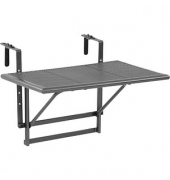 Balkonhängetisch Metall grau 60,0 x 40,0 x 56,0 cm