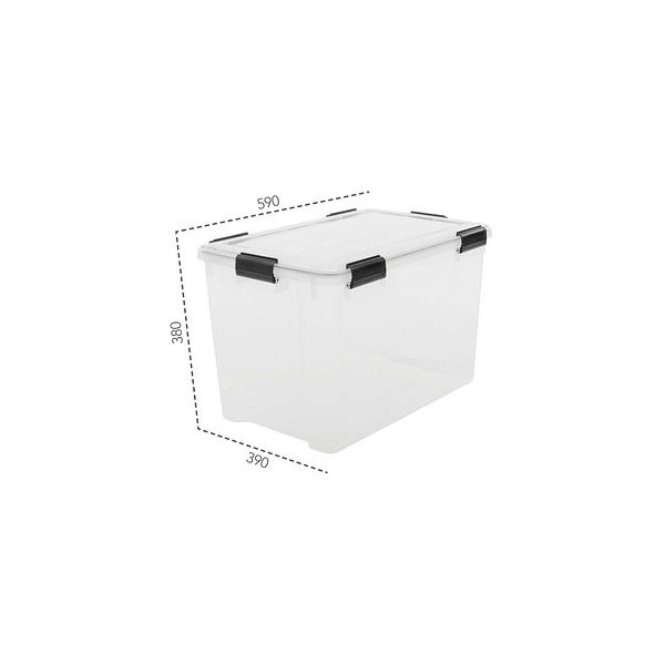 8716382207877 - Aufbewahrungsbox Water Proof 6166 außen 39x59x38cm Polypropylen transparent schwarz 8716382207877 IRIS Ohyama 8716382207877 - Aufbewahrungsbox Water Proof 6166 außen 39x59x38cm Polypropylen transparent schwarz 8716382207877 IRIS Ohyama