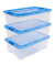 Aufbewahrungsbox Clear NTB 6295, außen 39,5x57,5x29,5cm, Polypropylen transparent/blau