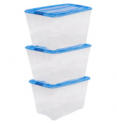 Aufbewahrungsbox Clear NTB 6299, außen 39,5x57,5x52,5cm, Polypropylen transparent/blau