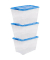 Aufbewahrungsbox Clear NTB 6299, außen 39,5x57,5x52,5cm, Polypropylen transparent/blau