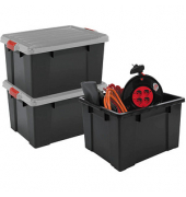 Aufbewahrungsbox DIY SK-210 6180, außen 29,7x46x40cm, Polypropylen schwarz/grau/rot