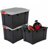 Aufbewahrungsbox DIY SK-450 6184, außen 38,5x59x40cm, Polypropylen schwarz/grau/rot