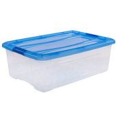 Aufbewahrungsbox Clear NTB 6294, außen 39,5x57,5x20,5cm, Polypropylen transparent/blau
