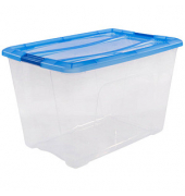 Aufbewahrungsbox Clear NTB 6298, außen 39,5x57,5x36,5cm, Polypropylen transparent/blau