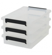 Aufbewahrungsbox LLB-A4 6300, außen 25x36,5x20cm, Polypropylen transparent/schwarz