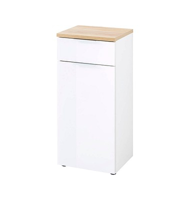 Badschrank PESCARA weiß, navarra-eiche 39,0 x 34,0 x 86,0 cm