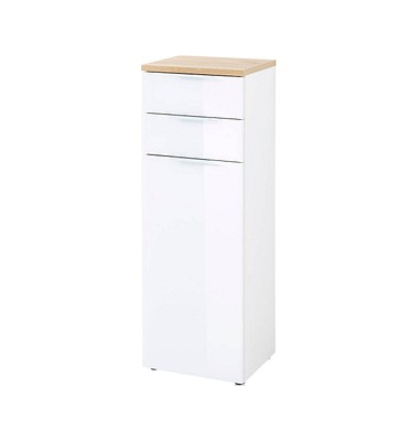 Badschrank PESCARA weiß, navarra-eiche 39,0 x 34,0 x 112,0 cm