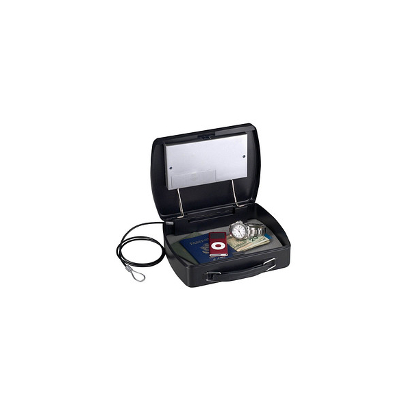 0049074025694 - MasterLock Tragbarer Safe P008EML Äì Mit Stahlseil zur Verankerung Äì Digitales Zahlenschloss - Schwarz 0049074025694 - MasterLock Tragbarer Safe P008EML Äì Mit Stahlseil zur Verankerung Äì Digitales Zahlenschloss - Schwarz