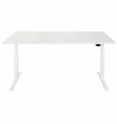 Sitz-Steh-Schreibtisch EasyT, elektrisch höhenverstellbar, 65-125cm (H), 160x80cm (BxT), rechteckig, weiß / weiß