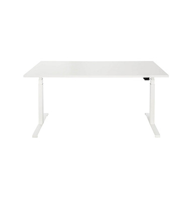 Sitz-Steh-Schreibtisch EasyT, elektrisch höhenverstellbar, 65-125cm (H), 160x80cm (BxT), rechteckig, weiß / weiß