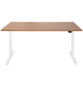 Sitz-Steh-Schreibtisch EasyT, elektrisch höhenverstellbar, 65-125cm (H), 160x80cm (BxT), rechteckig, kirsche / weiß