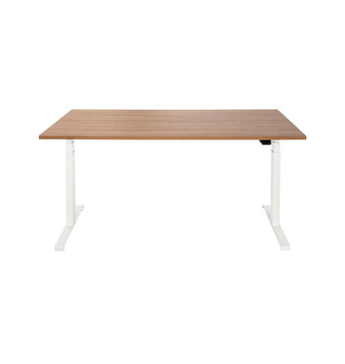 Sitz-Steh-Schreibtisch EasyT, elektrisch höhenverstellbar, 65-125cm (H), 160x80cm (BxT), rechteckig, kirsche / weiß
