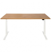 Sitz-Steh-Schreibtisch EasyT, elektrisch höhenverstellbar, 65-125cm (H), 160x80cm (BxT), rechteckig, eiche / weiß