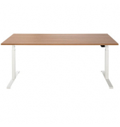 Sitz-Steh-Schreibtisch EasyT, elektrisch höhenverstellbar, 65-125cm (H), 180x80cm (BxT), rechteckig, kirsche / weiß
