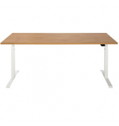 Sitz-Steh-Schreibtisch EasyT, elektrisch höhenverstellbar, 65-125cm (H), 180x80cm (BxT), rechteckig, eiche / weiß