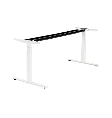 Schreibtischgestell EasyT, elektrisch höhenverstellbar, 65-125cm (H), 120-180x80cm (BxT), T-Fuß-Gestell, weiß
