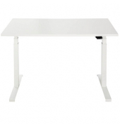 Sitz-Steh-Schreibtisch EasyT, elektrisch höhenverstellbar, 65-125cm (H), 120x80cm (BxT), rechteckig, weiß / weiß
