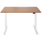 Sitz-Steh-Schreibtisch EasyT, elektrisch höhenverstellbar, 65-125cm (H), 120x80cm (BxT), rechteckig, kirsche / weiß