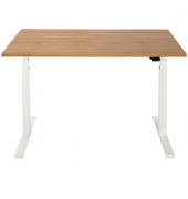 Sitz-Steh-Schreibtisch EasyT, elektrisch höhenverstellbar, 65-125cm (H), 120x80cm (BxT), rechteckig, eiche / weiß