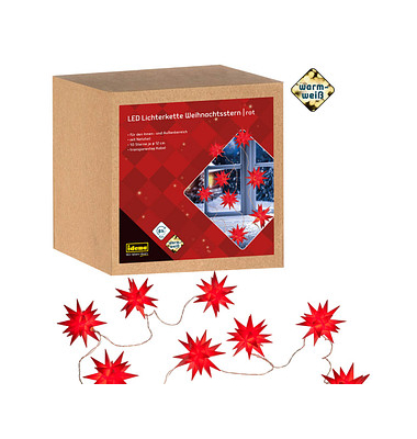 Lichterkette 31272 Weihnachtssterne, 10 LEDs, Länge 7,70m, warmweiß
