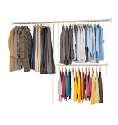 Teleskop-Garderobe silber Metall Haken 150,0-245,0 x 160,0-202,0 cm