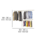 Teleskop-Garderobe silber Metall Haken 150,0-245,0 x 160,0-202,0 cm
