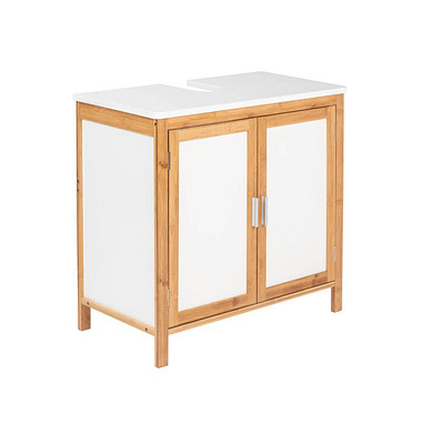 Waschbeckenunterschrank Finja braun, weiß 65,0 x 33,0 x 60,0 cm