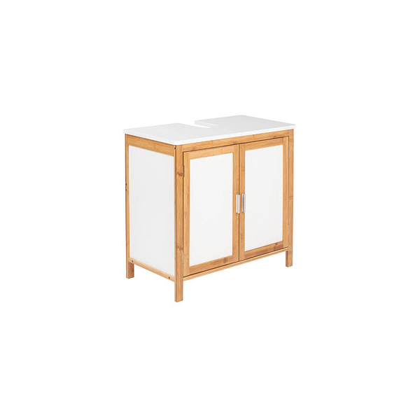 4008838342862 - Waschbeckenunterschrank Finja Waschbecken-Unterregal aus Bambus MDF Braun Bambus natur mdf weiß - braun - Wenko 4008838342862 - Waschbeckenunterschrank Finja Waschbecken-Unterregal aus Bambus MDF Braun Bambus natur mdf weiß - braun - Wenko