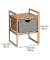 Beistelltisch 62223800, 40cm (H), 56x40cm (BxT), rechteckig, braun / braun