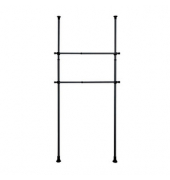 Teleskop-Garderobe Herkules 50636100 schwarz Metall 2 Haken 75,0-120,0 cm