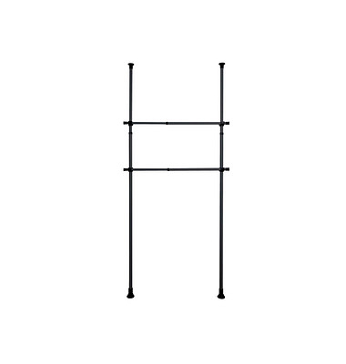 Teleskop-Garderobe Herkules 50636100 schwarz Metall 2 Haken 75,0-120,0 cm