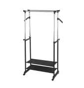 Teleskop-Garderobe All In schwarz Metall 89,5 x 117,0-169,0 cm