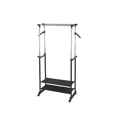Teleskop-Garderobe All In schwarz Metall 89,5 x 117,0-169,0 cm