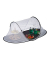 Fliegenhaube weiß, schwarz
