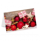 Weihnachtskarte mit Film rote Kugeln DIN B6