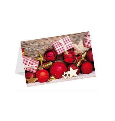Weihnachtskarte mit Film rote Kugeln DIN B6